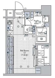 東京メトロ日比谷線 秋葉原駅 徒歩15分の賃貸マンション 2階1Kの間取り