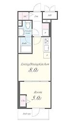 JR中央線 御茶ノ水駅 徒歩7分の賃貸マンション 8階1LDKの間取り