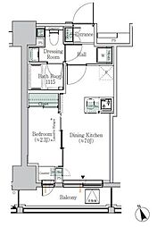 ONEROOFRESIDENCE浅草橋 1DKの間取図画像