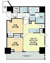 ライオンズ千代田岩本町ミレス-KDA 2LDKの間取図画像
