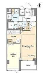 LIBRGRANT四谷三丁目 1LDKの間取図画像