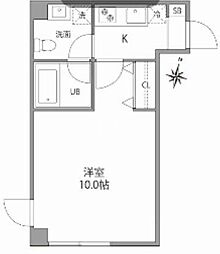 アイランドコート曙橋 1Kの間取図画像