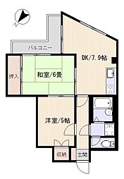 CASA・DEL・K 2DKの間取図画像