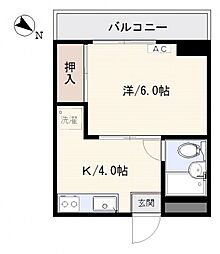 MGKビル 1Kの間取図画像