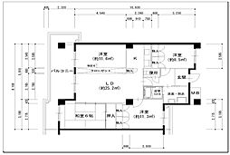 サンライフ三田（三田武庫が丘第2鉄筋住宅） 3階4LDKの間取り