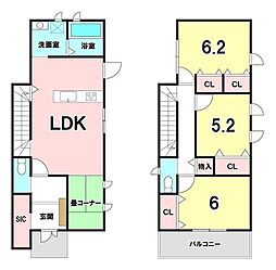 筑紫野市紫3丁目中古戸建 3LDKの間取り