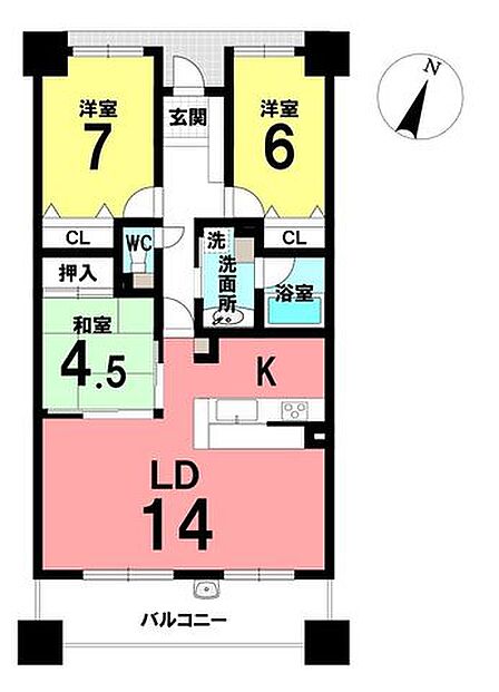 3LDK 間取り