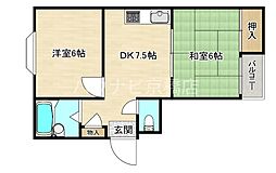 Osaka Metro谷町線 野江内代駅 徒歩9分の賃貸マンション 4階2DKの間取り