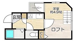 Osaka Metro谷町線 野江内代駅 徒歩4分の賃貸アパート 2階1Kの間取り