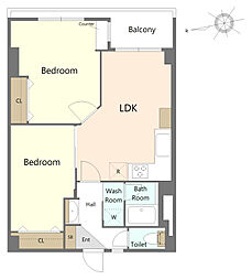 ヴィラロイヤル東中野 2LDKの間取図画像