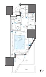 ZOOM信濃町 3階1Kの間取り