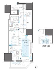 ZOOM信濃町 1LDKの間取図画像