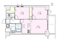 向山ガーデンレジデンス 2LDKの間取図画像