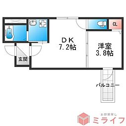 Ｆ　Ｎｏｒｍａｌｉｓ　ＳＥＡＭ 2階1DKの間取り