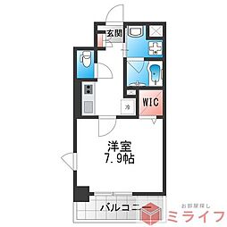 グランパシフィック田島Luxe 4階1Kの間取り