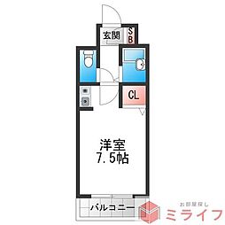 SENTIA八戸ノ里 ワンルームの間取図画像
