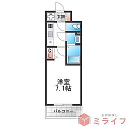 Cion Osaka East Gate 1Kの間取図画像