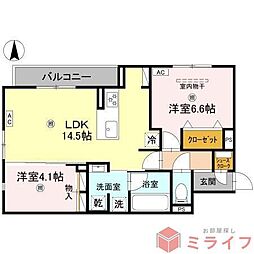 D-room加美東5丁目PJ 2LDKの間取図画像