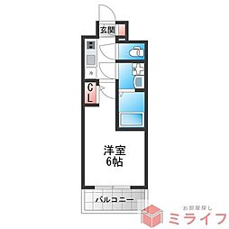 エスリード大阪城EAST 1Kの間取図画像