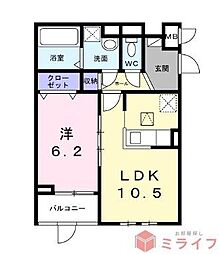 ロイヤルメゾン北巽 I 1LDKの間取図画像