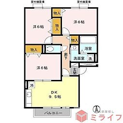 コートダジュール 3DKの間取図画像