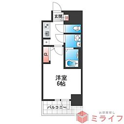 S-RESIDENCE高井田beleta 1Kの間取図画像