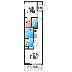 S-MOVE緑橋II 1LDKの間取図画像