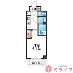 スプランディッド天王寺パークサイド 1Kの間取図画像