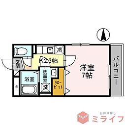 トレーデ 1Kの間取図画像