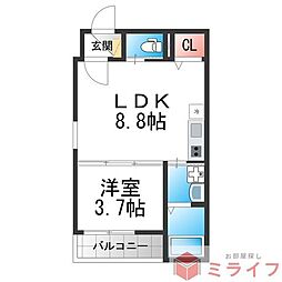 court MT 1LDKの間取図画像