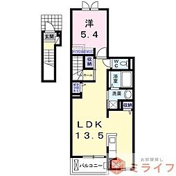 リヴァプール 1LDKの間取図画像