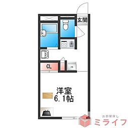 レオパレス西脇 1Kの間取図画像