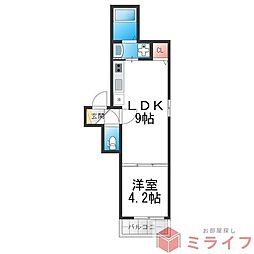 GRAND COLLINE TERADACHO 1LDKの間取図画像