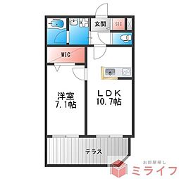 アビタシオン巽 1LDKの間取図画像