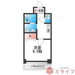 GROOVE平野 1Kの間取図画像