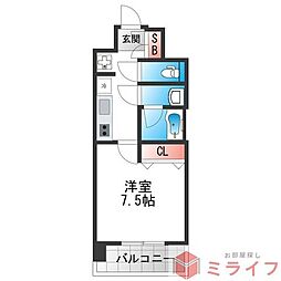 スプランディッド堺東DUE 1Kの間取図画像