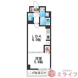 リアライズ今里南 1LDKの間取図画像