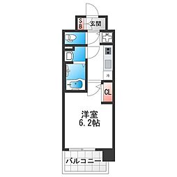 エスリード大阪平野プライム 5階1Kの間取り