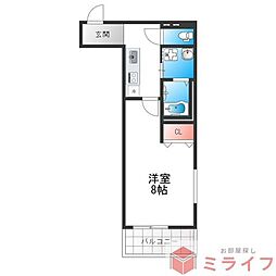 フジパレス平野上町2番館 1Kの間取図画像