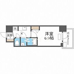 プレサンス天王寺ノースヴィアーレ 2階1Kの間取り