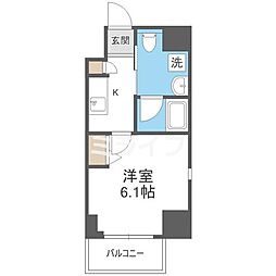 LiveCasa田辺 1Kの間取図画像
