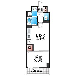 リアライズ今里南 1LDKの間取図画像
