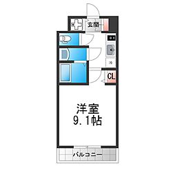 S-RESIDENCE堺blaze 1Kの間取図画像