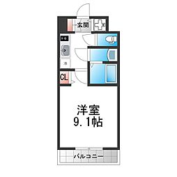 S-RESIDENCE堺blaze 1Kの間取図画像