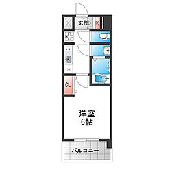 アドバンス大阪クラージュ 1Kの間取図画像