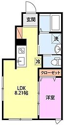 TRY ONE 1LDKの間取図画像