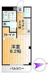 ガーデンコート青葉の森 1Kの間取図画像
