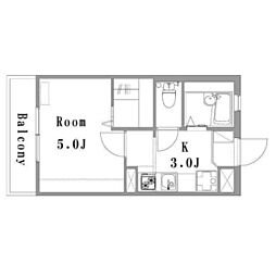 メゾンプチパレ 1Kの間取図画像
