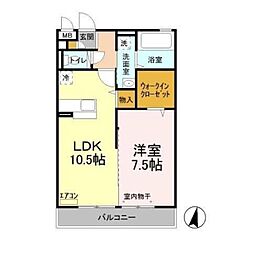 フェリシタ 1LDKの間取図画像