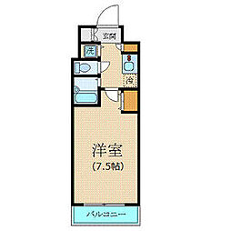 東京メトロ副都心線 新宿三丁目駅 徒歩2分の賃貸マンション 7階1Kの間取り